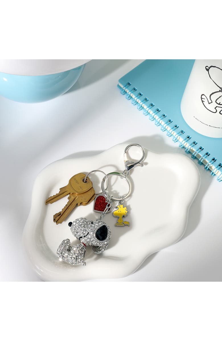 PEANUTS Snoopy Crystal Cluster Pavé Bag Charm Keychain, Alternate, color, Clear Crystal