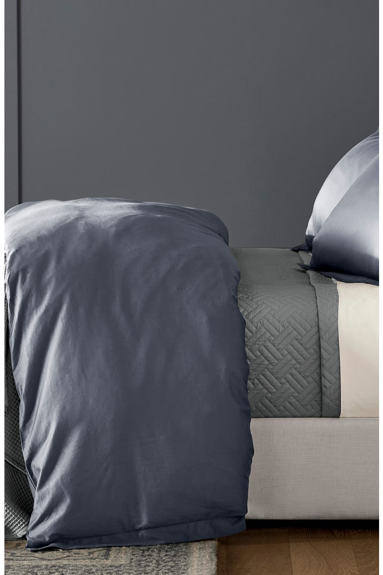 Percale Hemmed 300 Thread Count Duvet Cover & Shams Set, Alternate, color, MINERAL