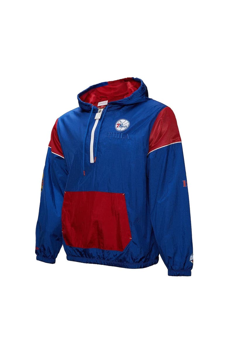 Mitchell & Ness Unisex Mitchell & Ness  Royal Philadelphia 76ers Hardwood Classics Team OG 3.0 Anorak Half-Zip Windbreaker Jacket, Alternate, color, Royal