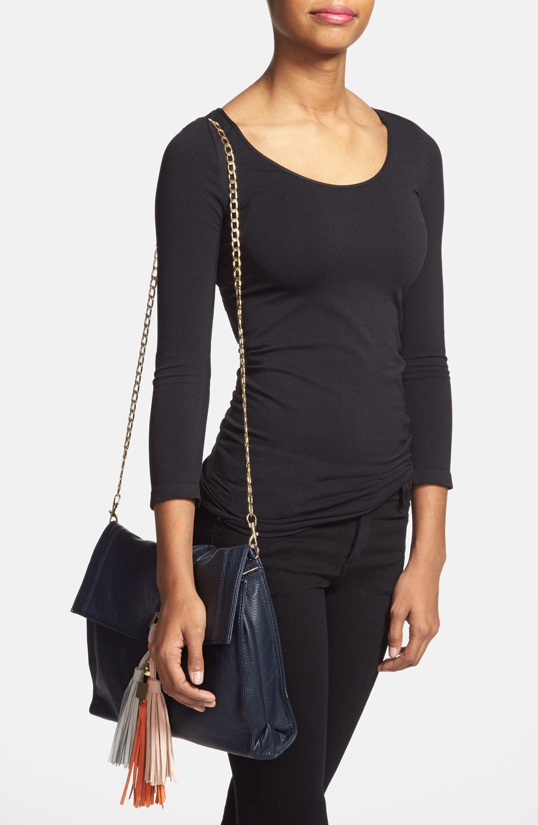 'Large Karma' Clutch, Alternate, color, NAVY