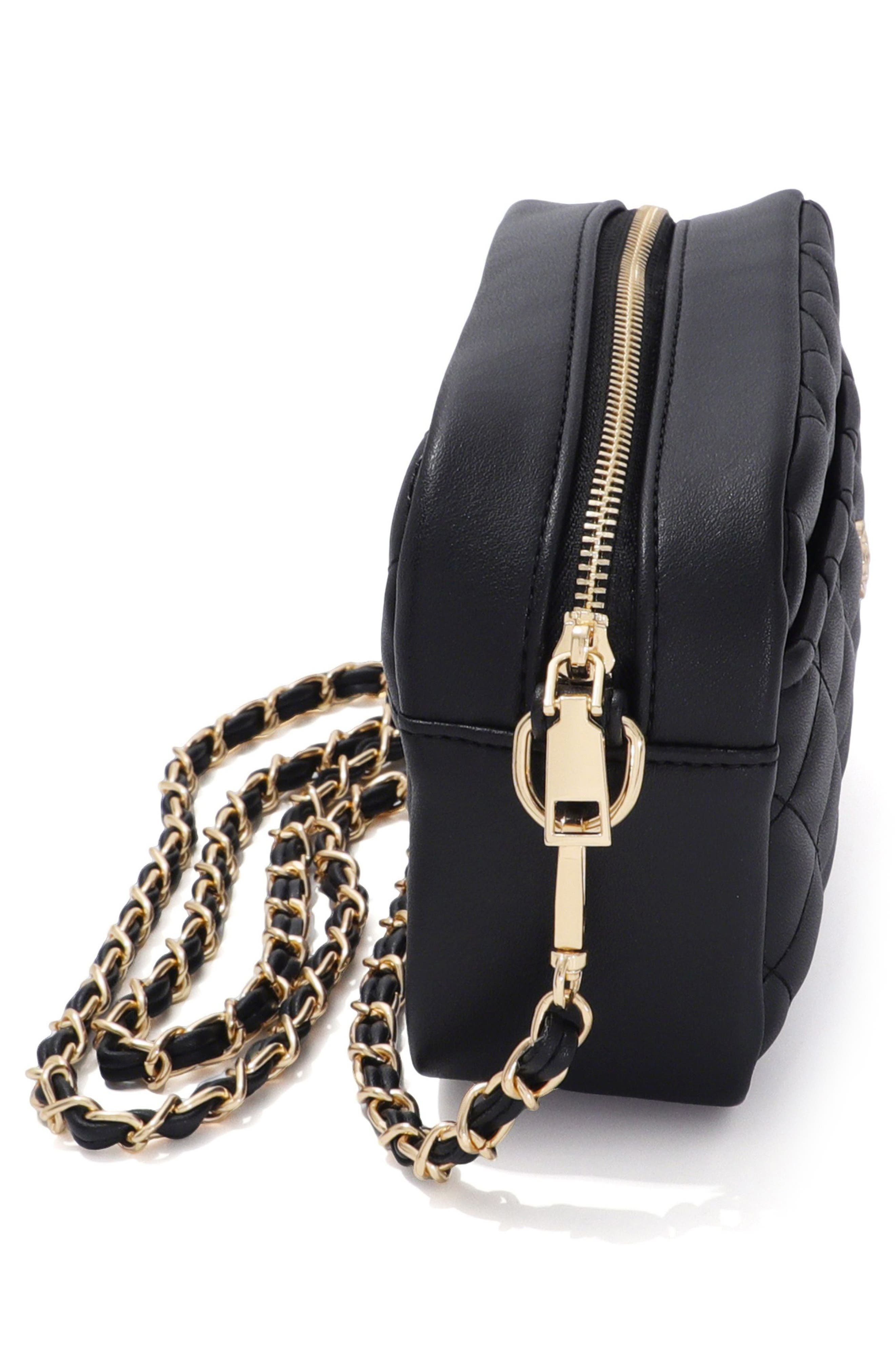 Adornia Cushion Quilted Faux Leather Shoulder Bag, Alternate, color, Black