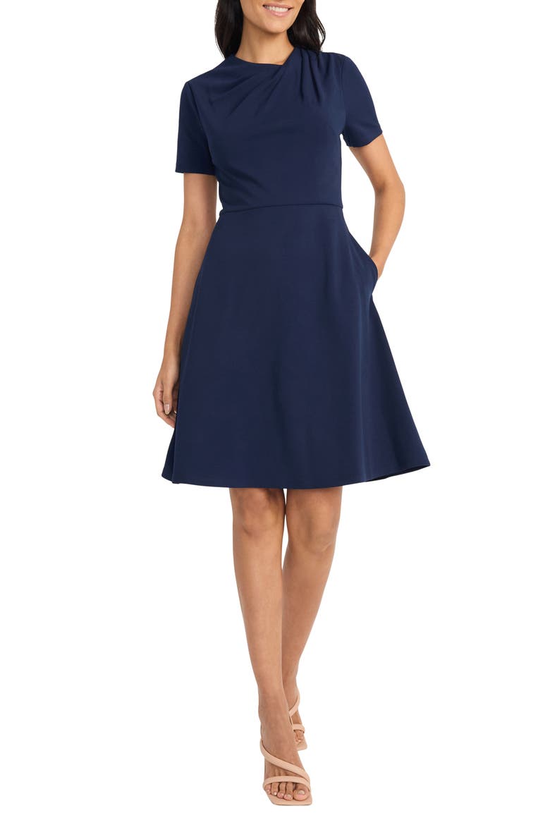 Fit & Flare Dress, Main, color, NAVY BLAZER
