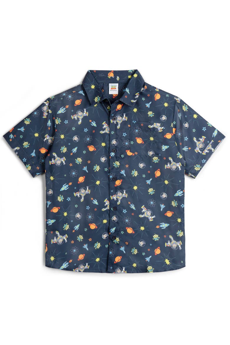 Short Sleeve Button Down Shirt, Main, color, Buzz Lightyear Blue Blue