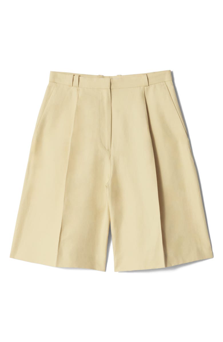 & Other Stories Cotton Blend Bermuda Shorts, Alternate, color, Light Yellow