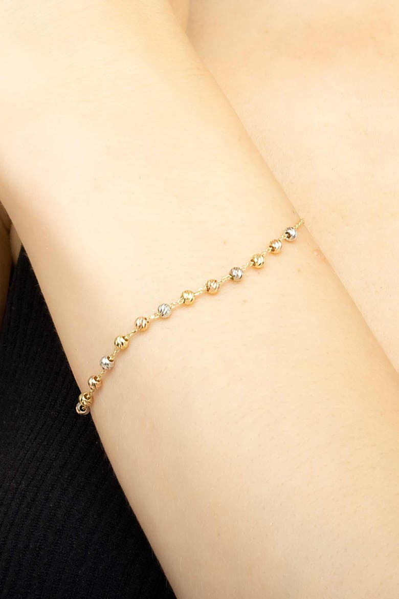 14K Tricolor Gold Celebration Ball Station Bracelet, Alternate, color, 14K Tricolor Gold
