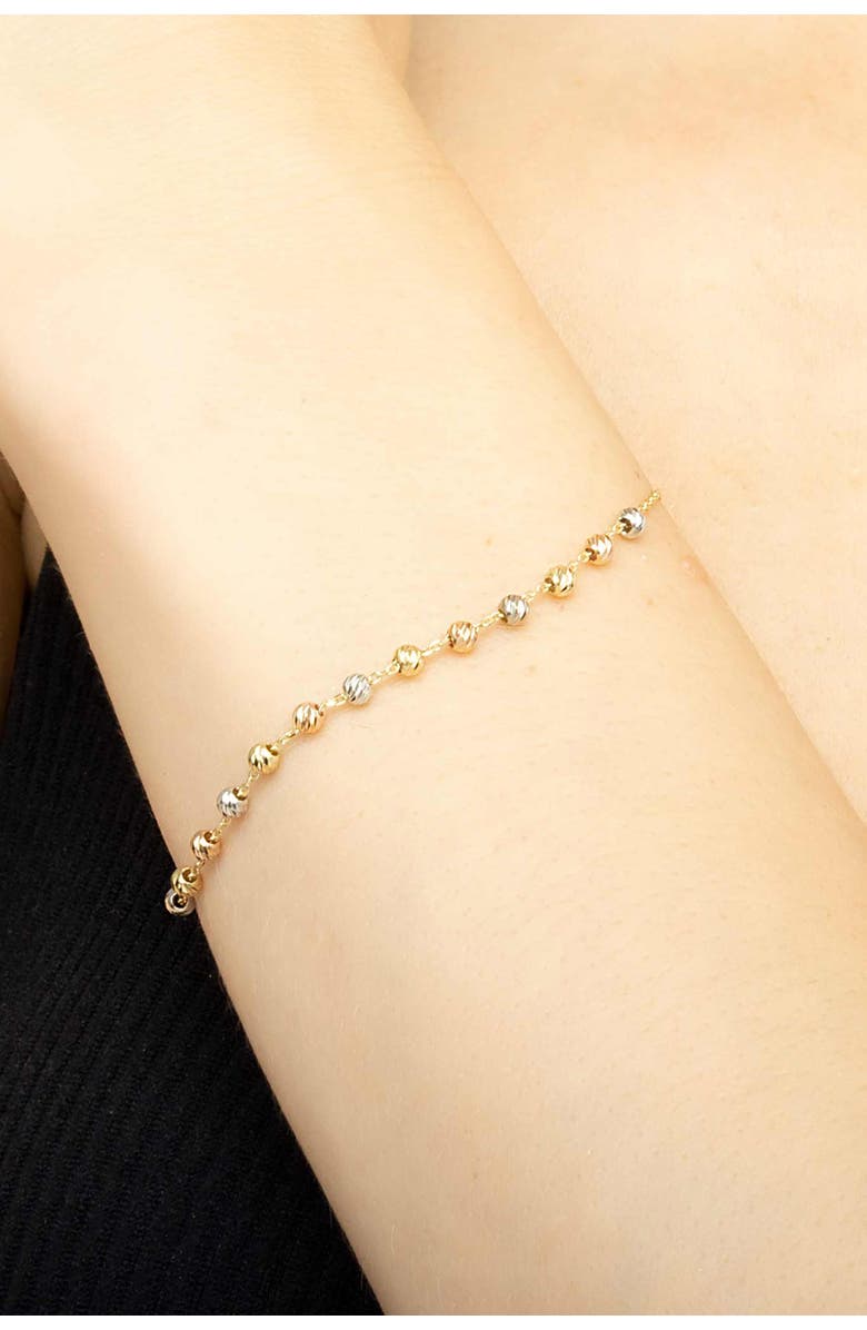 Oradina 14K Tricolor Gold Celebration Ball Station Bracelet, Alternate, color, 14K Tricolor Gold
