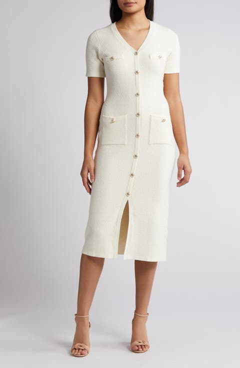 Button Front Sweater Dress