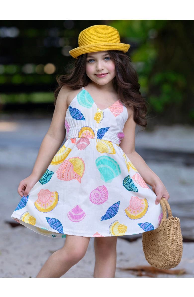 Mia Belle Girls Sunshine Shells Sundress, Alternate, color, White