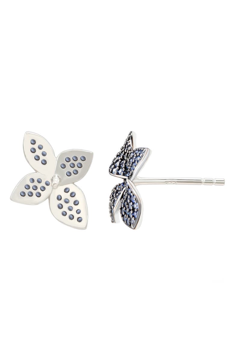 SUZY LEVIAN Sapphire Flower Stud Earrings, Alternate, color, Blue