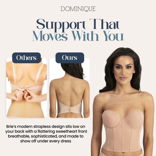 Dominique Intimates Brie Backless Strapless Ultra Low Back Bustier Bra In Neutral