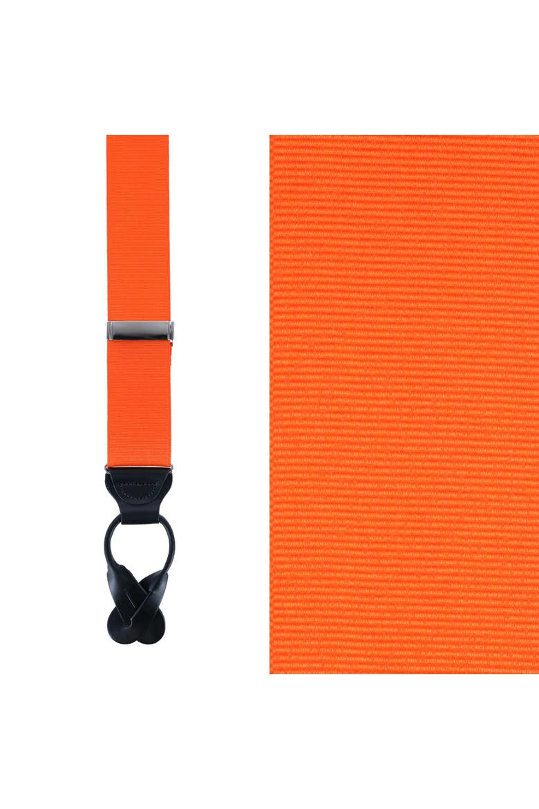 Big & Tall Phoenix Grosgrain Non Stretch Ribbon Button End Suspenders, Main, color, Pumpkin