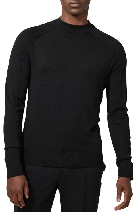 Mock Neck Merino Wool Sweater