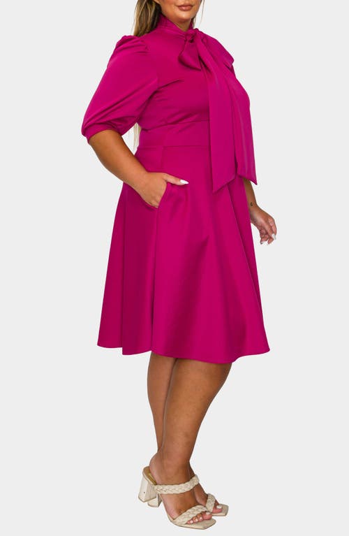 L I V D Carina Donna Fit & Flare Midi Dress In Purple
