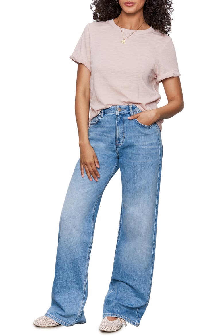 Perfect Roll Sleeve Cotton T-Shirt, Alternate, color, VAPOR ROSE