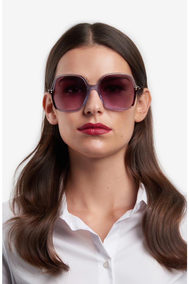 56mm Square Sunglasses, Alternate, color, AZURE