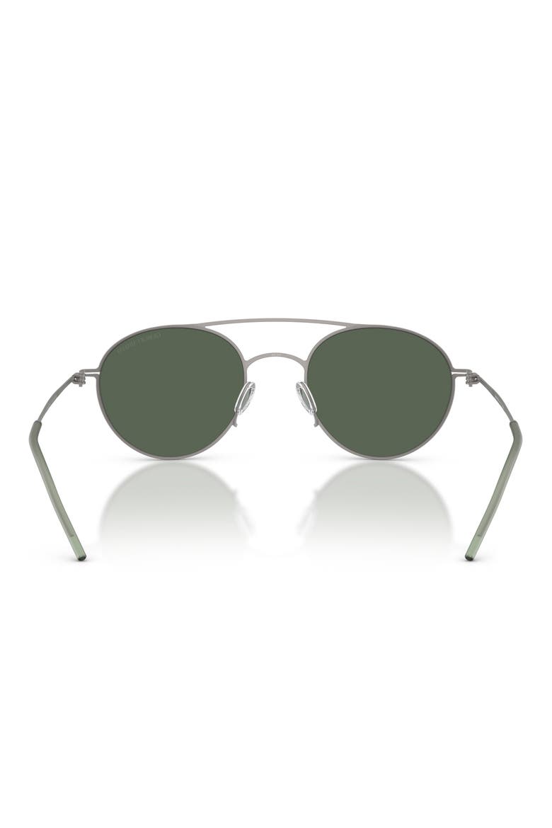 48mm Round Sunglasses, Alternate, color, MATTE GUNMETAL / DARK GREEN