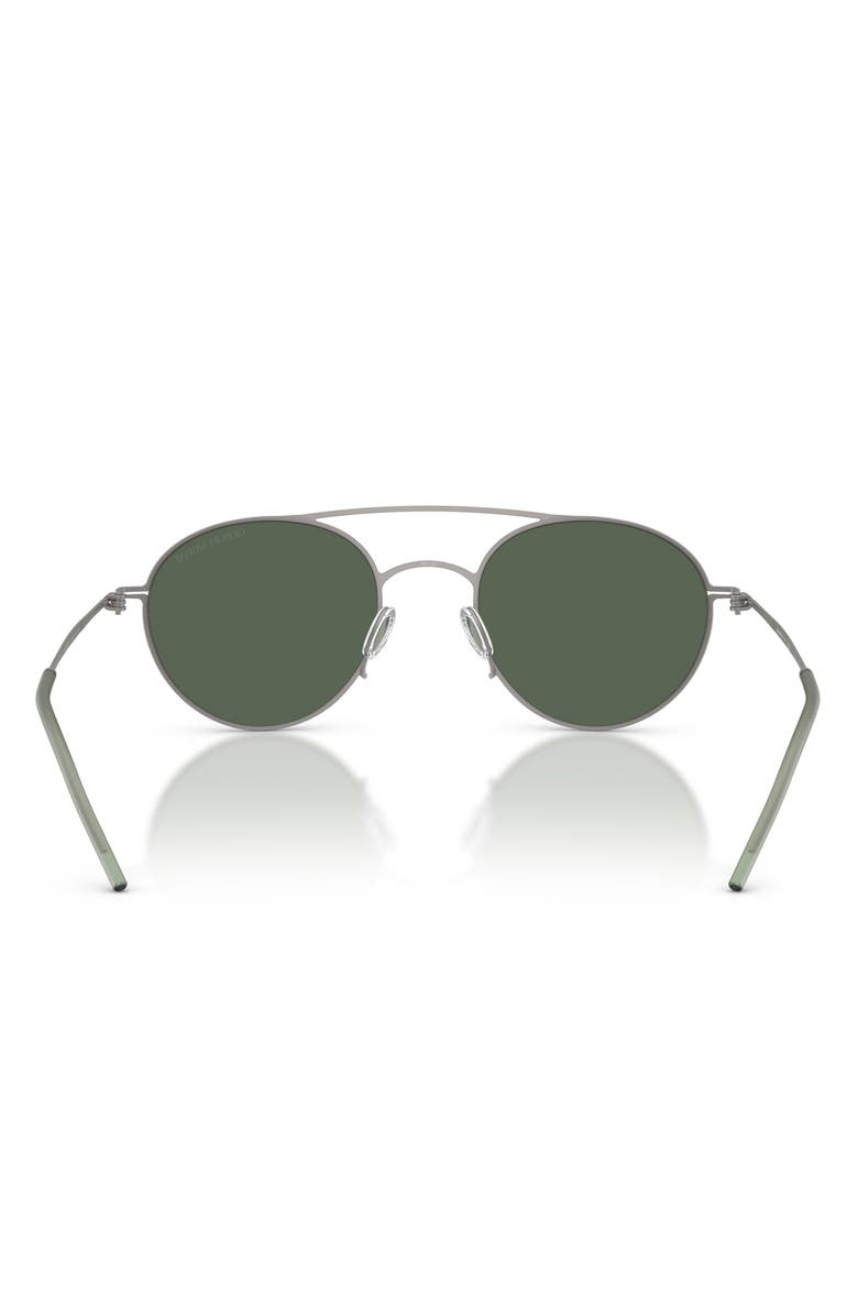 ARMANI 48mm Round Sunglasses, Alternate, color, Matte Gunmetal / Dark Green