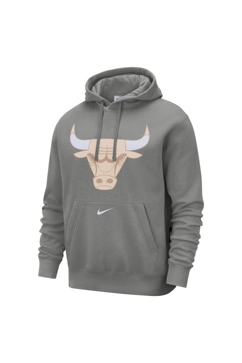 Men's Nike Steel Chicago Bulls 2024/25 City Edition Essential Club Pullover Hoodie, Alternate, color, Steel