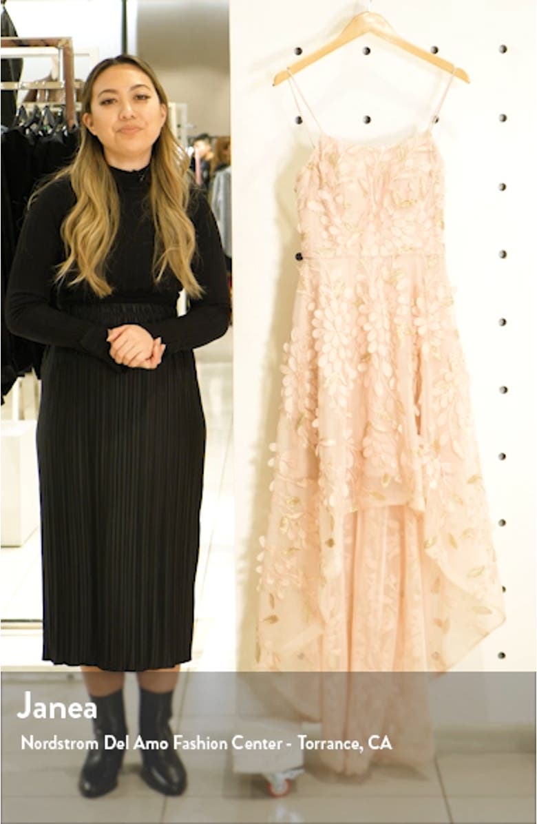 Xscape 3D Floral High/Low Gown, sales video thumbnail