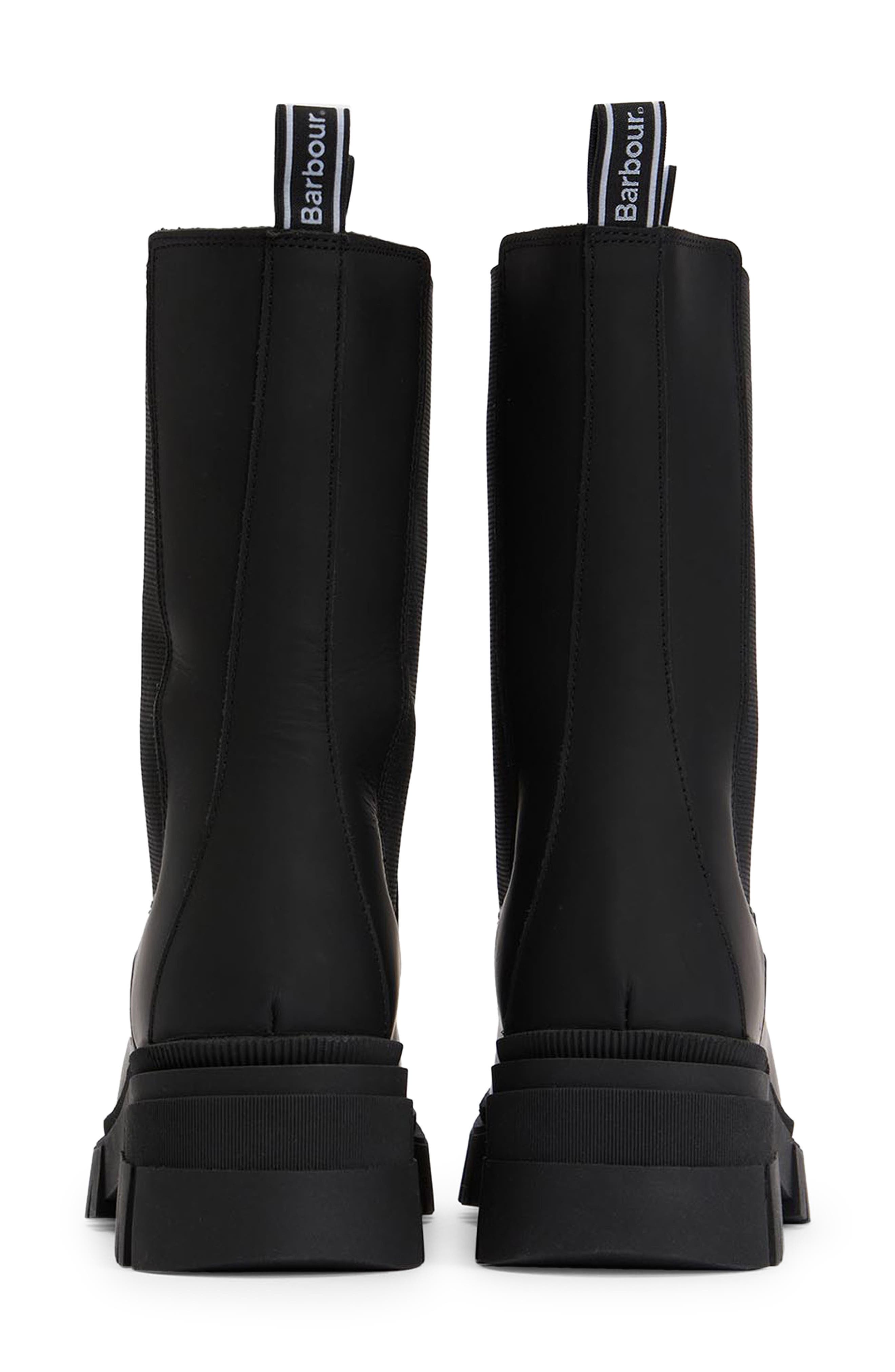 Barbour Sidneigh Tall Lugged Chelsea Boot, Alternate, color, Black