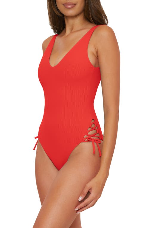 Becca Modern Edge High Cut One-piece Swimsuit In Fire