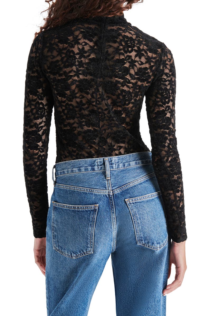 Steve Madden Cassi Lace Long Sleeve Bodysuit, Alternate, color,