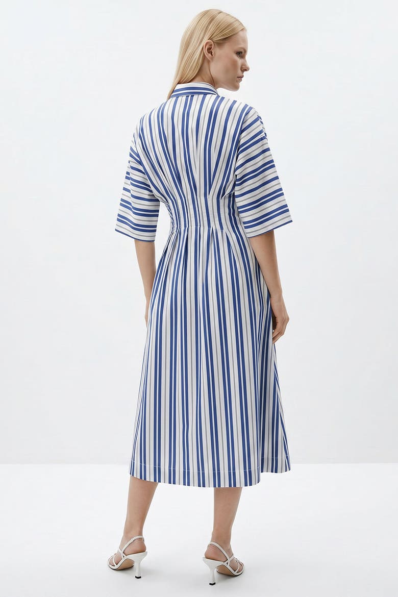 Deryll Tie Detail Regular Midi Dress, Alternate, color, Sax