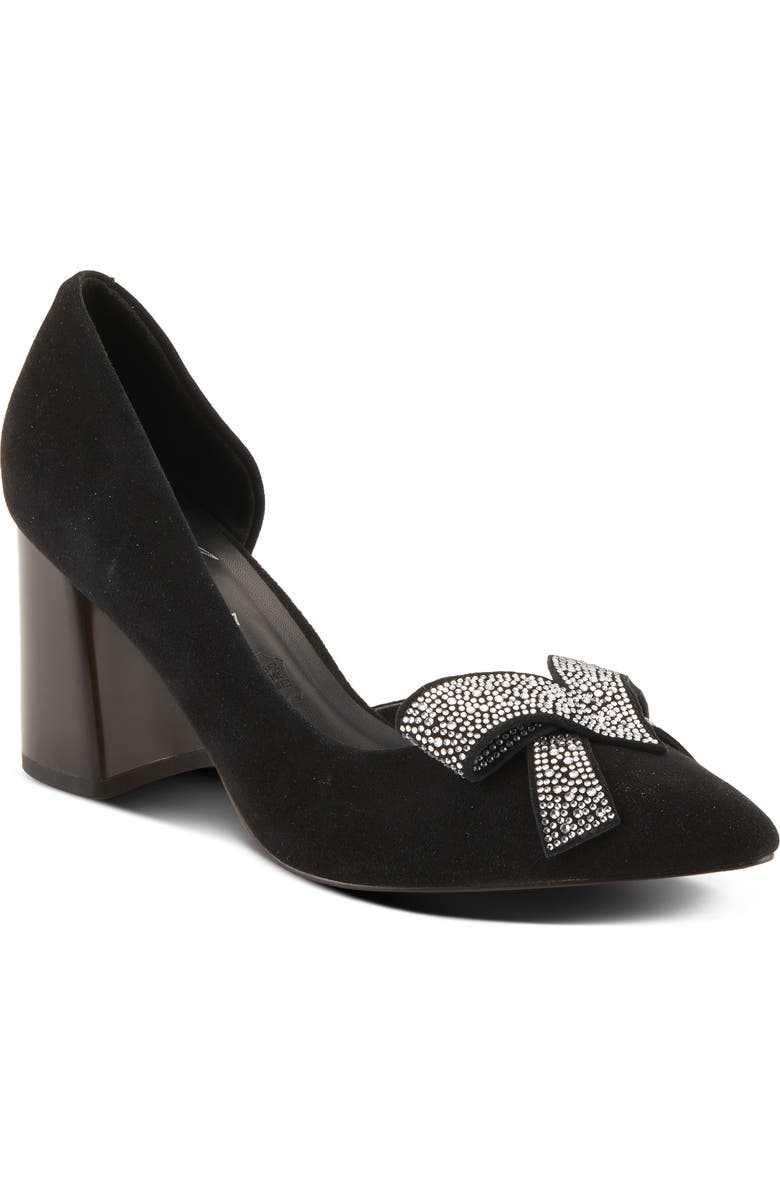 AZURA BY SPRING STEP Keala Half d'Orsay Pointed Toe Pump, Main, color, Black Suede