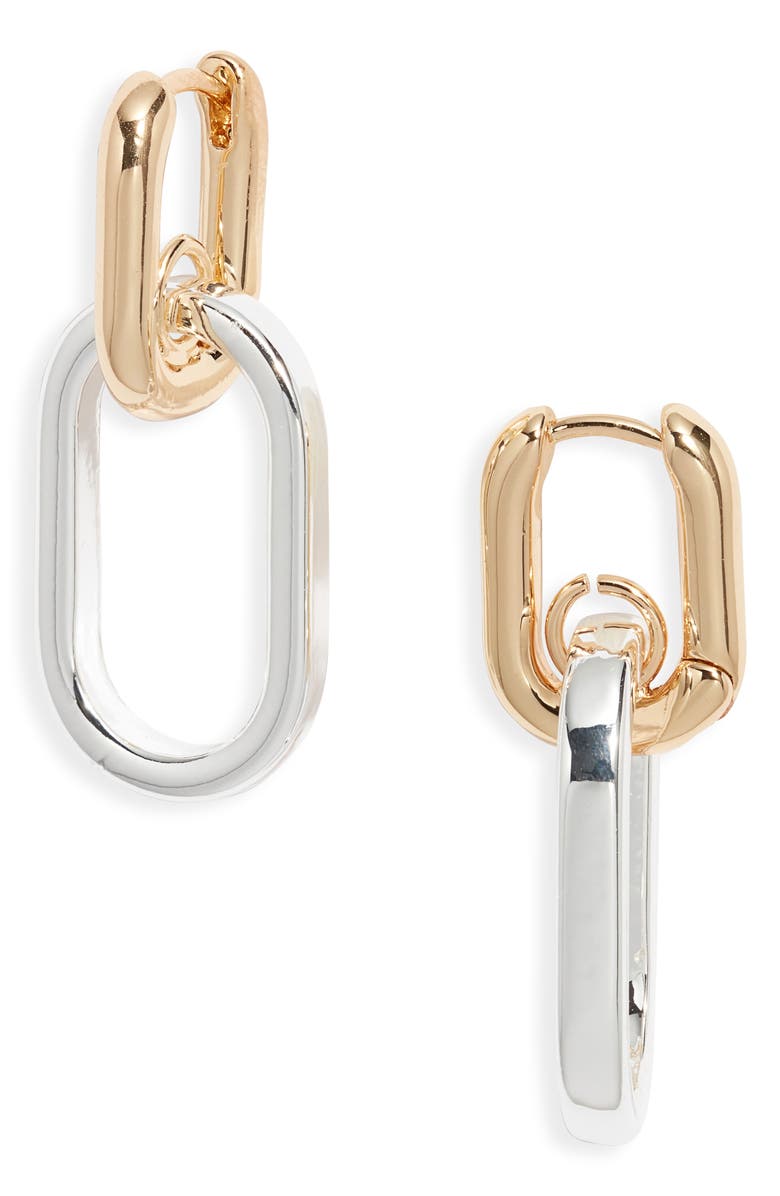 Nordstrom Double Link Drop Earrings, Main, color, Silver- Gold