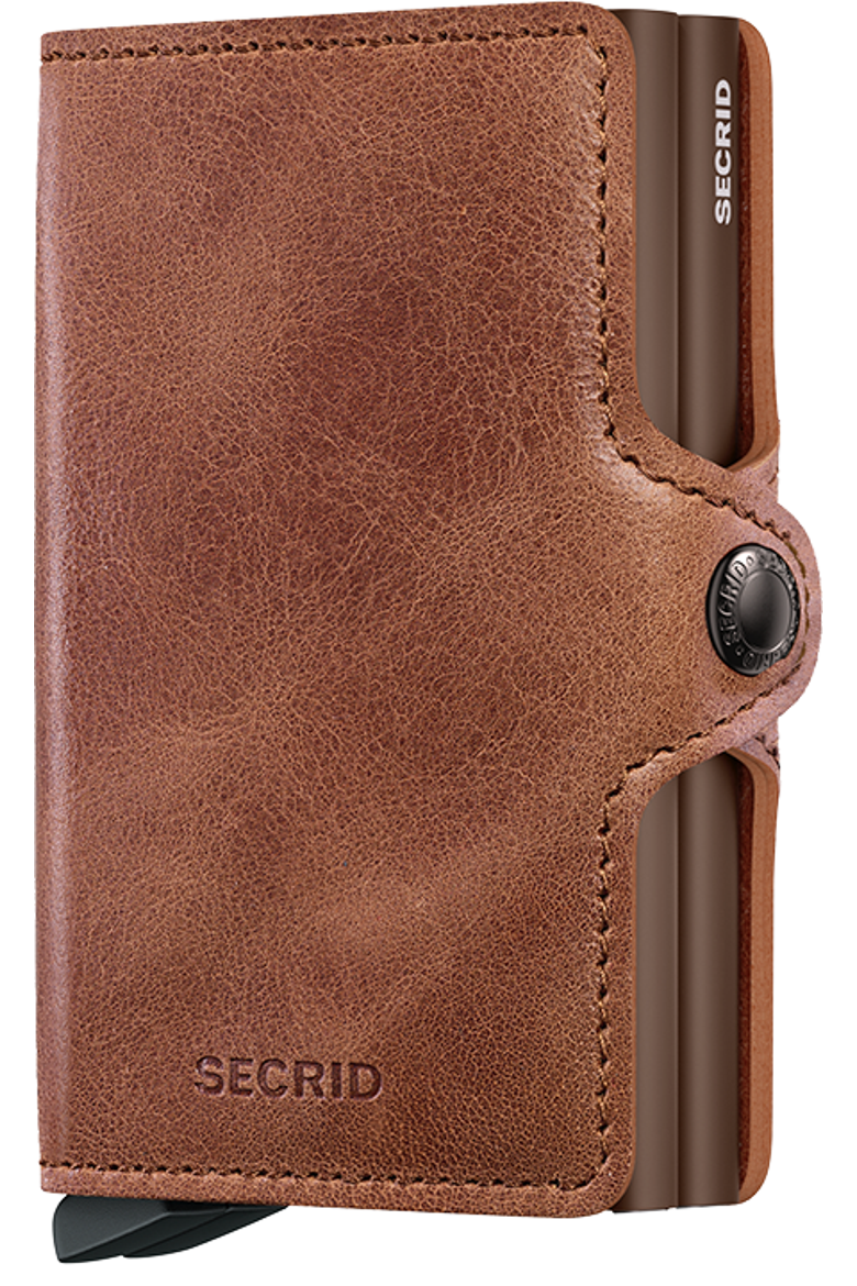 Twinwallet Vintage, Main, color, Cognac