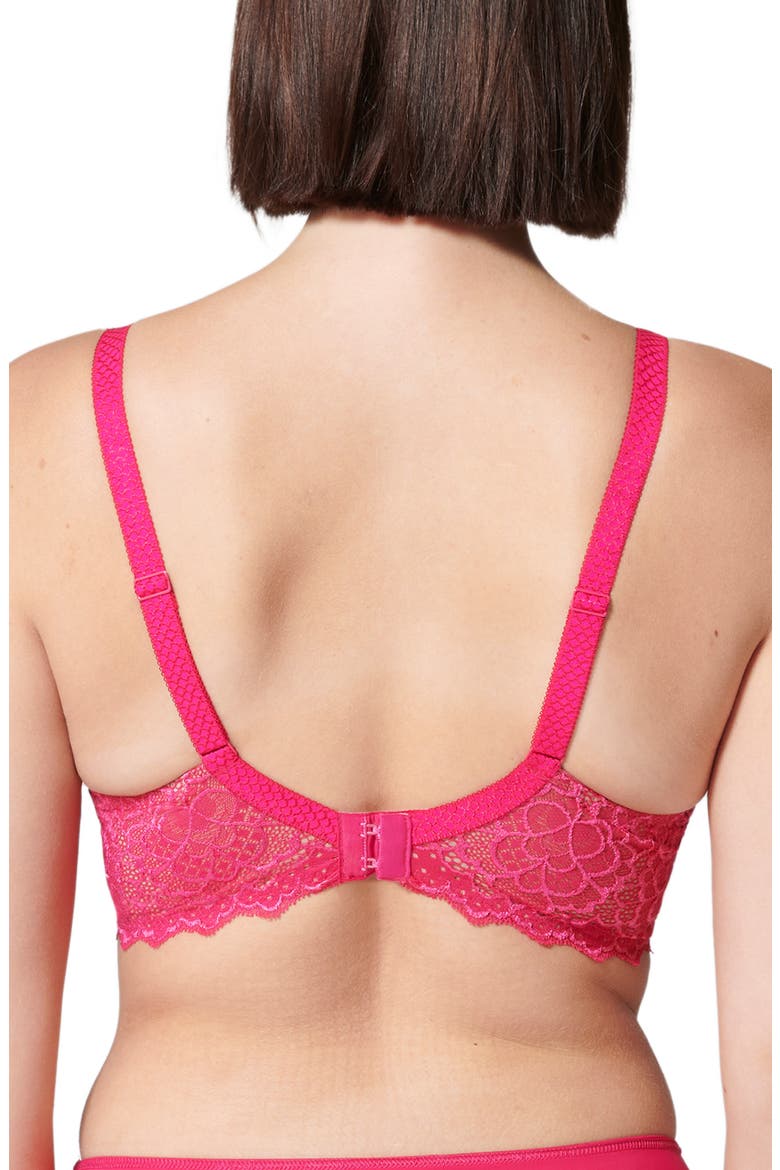 Caresse Underwire Plunge Bra, Alternate, color, TEABERRY PINK