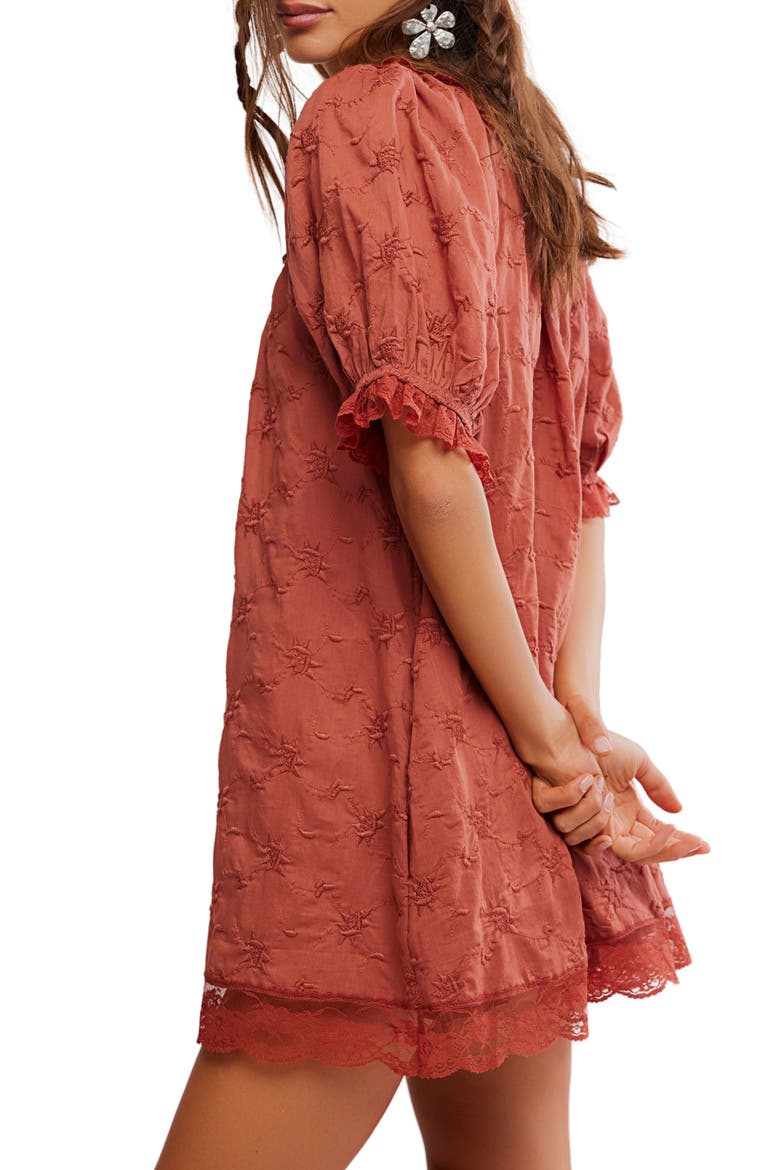 Juno Embroidered Baby Doll Minidress, Alternate, color, CANYON SUNSET