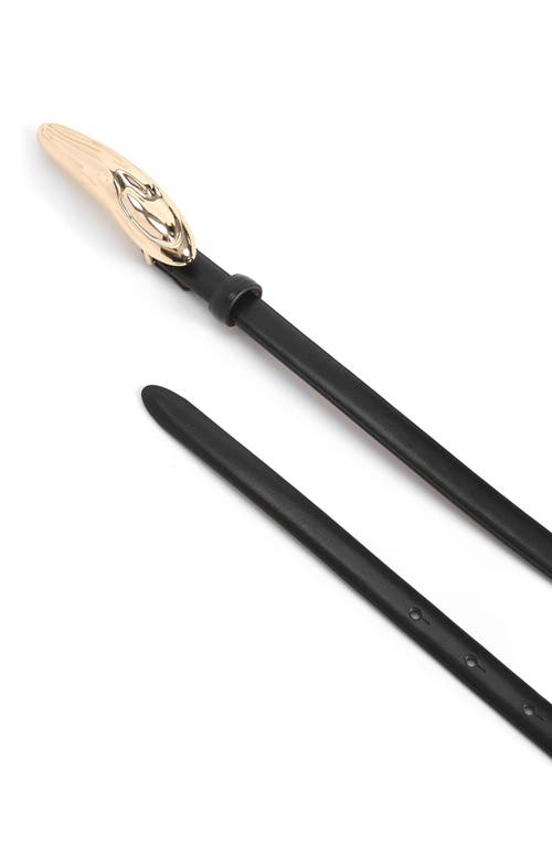 Ettika Ayla Carbon Split Leather Belt In Black