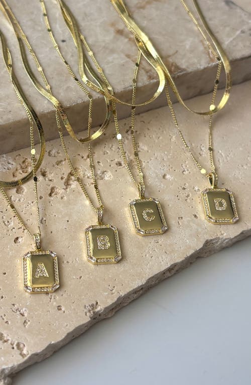 Adornia Initial Tag Pendant Necklace