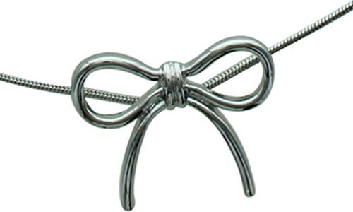 Olivia Welles My Bow Collar Necklace In Silver