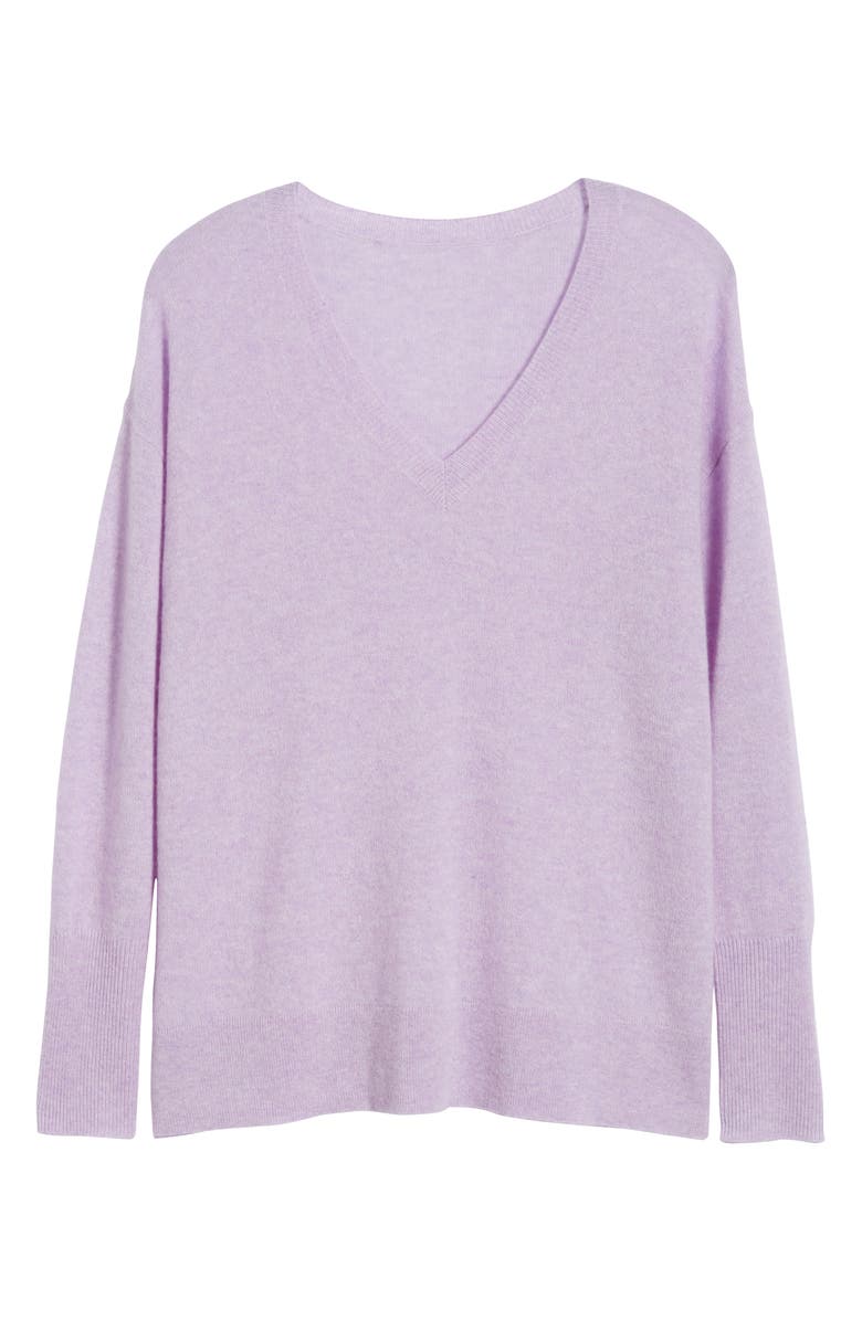 Halogen<sup>®</sup> Relaxed V-Neck Cashmere Sweater, Alternate, color,