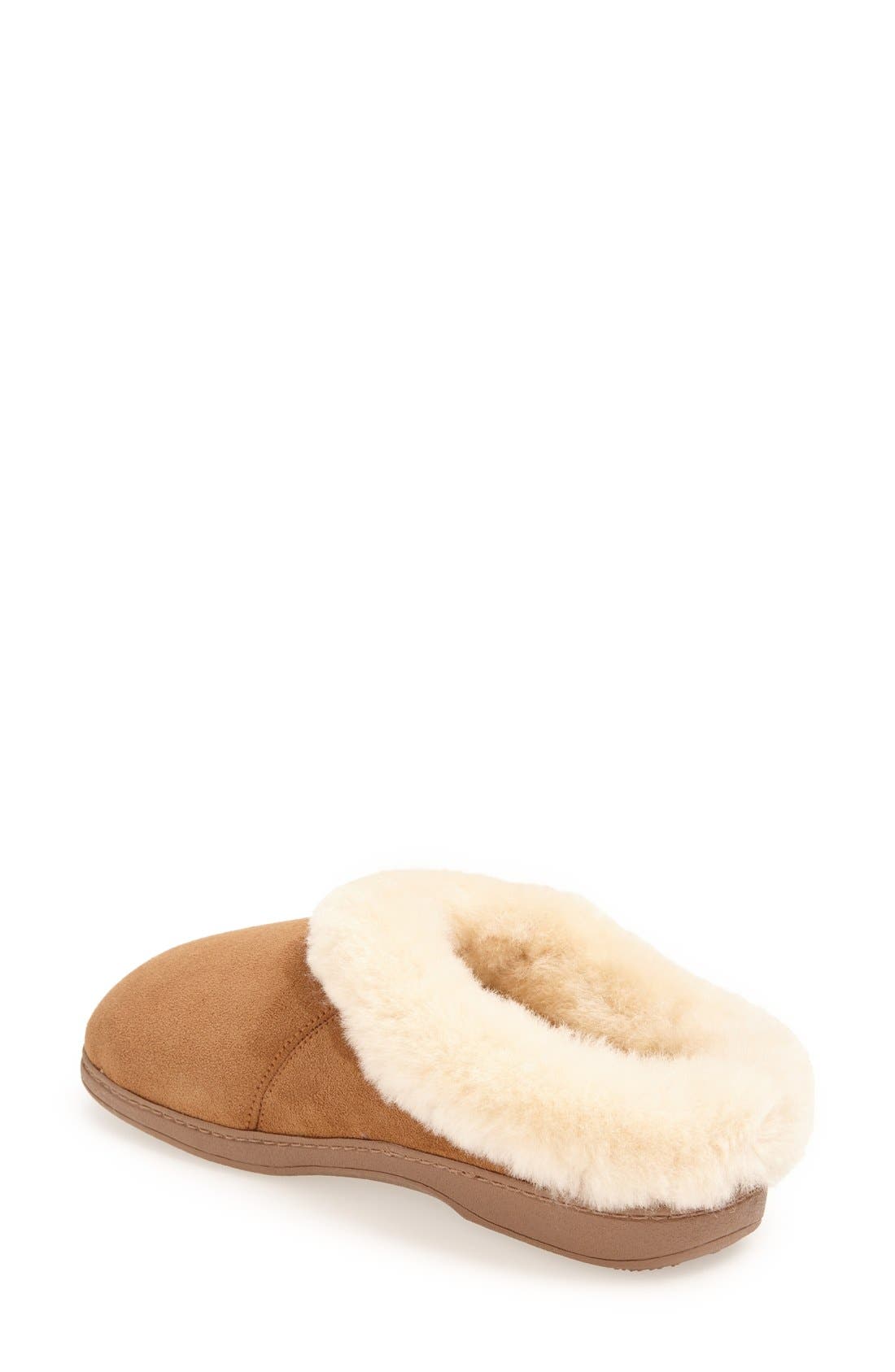 Acorn Genuine Shearling Mule Slipper, Alternate, color, Walnut