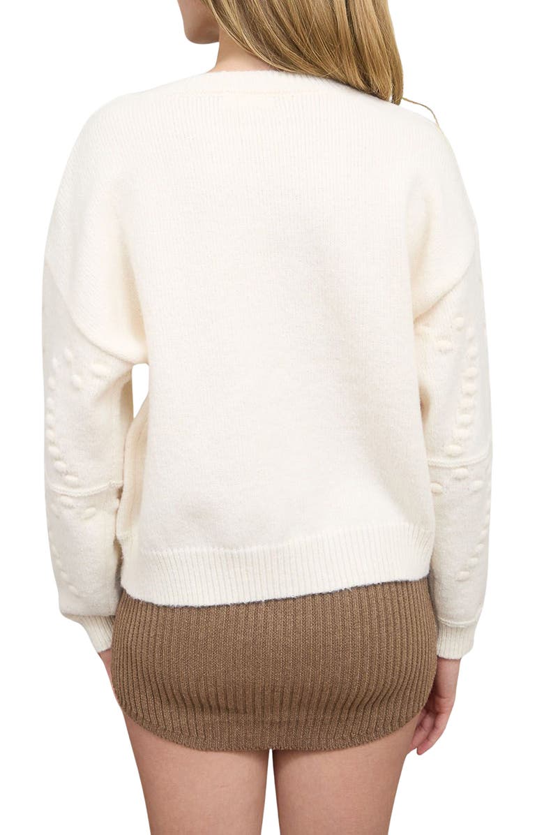 Blu Pepper Pompom Sweater, Alternate, color, Oatmeal
