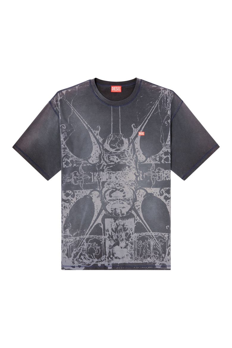 T-Boxt-T13 Bleach Print T-Shirt, Alternate, color, BLACK