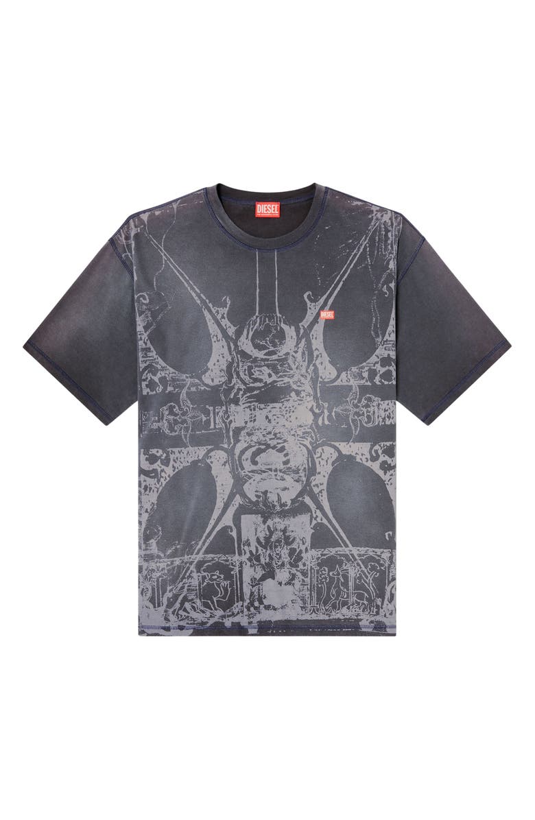 DIESEL<sup>®</sup> T-Boxt-T13 Bleach Print T-Shirt, Alternate, color, Black