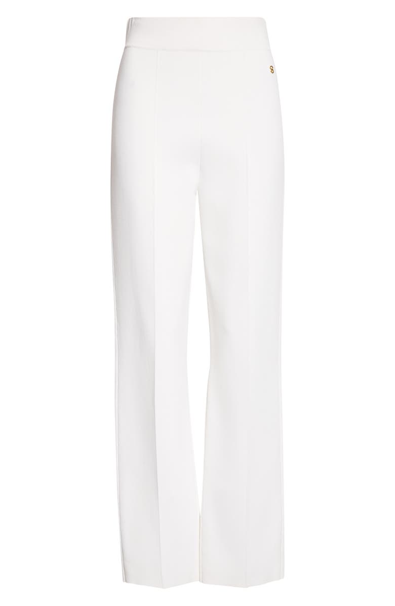 ST. JOHN Dani Santa Roma Knit Pants, Alternate, color, Bright White