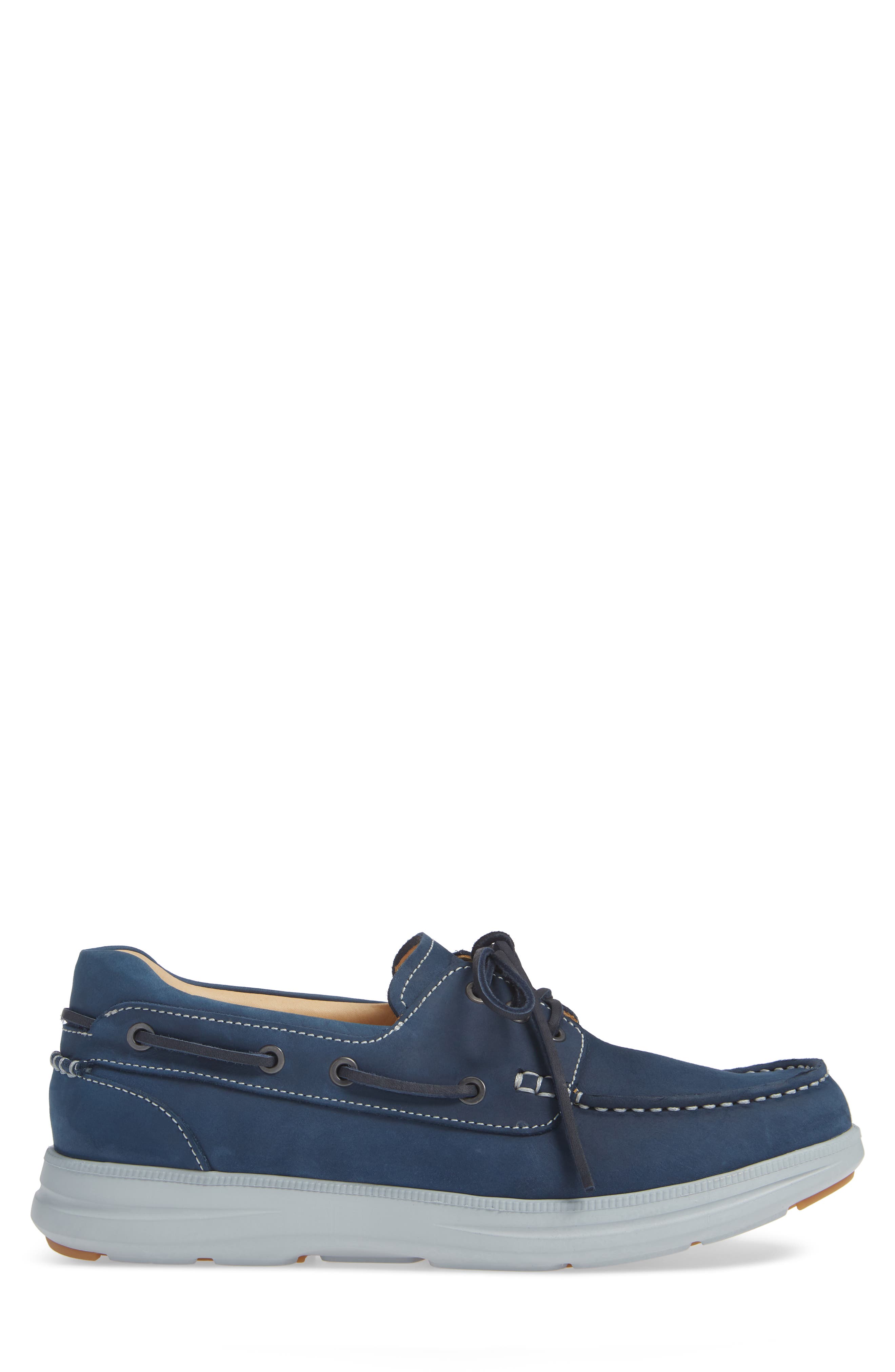 New Endeavor Moc Toe Boat Shoe, Alternate, color, BLUE WAXED NUBUCK