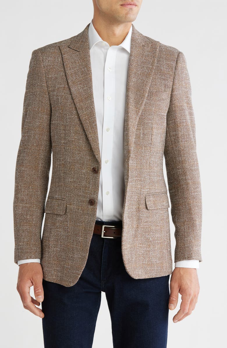 T.R. PREMIUM Solid Slim Fit Blazer, Main, color, Beige
