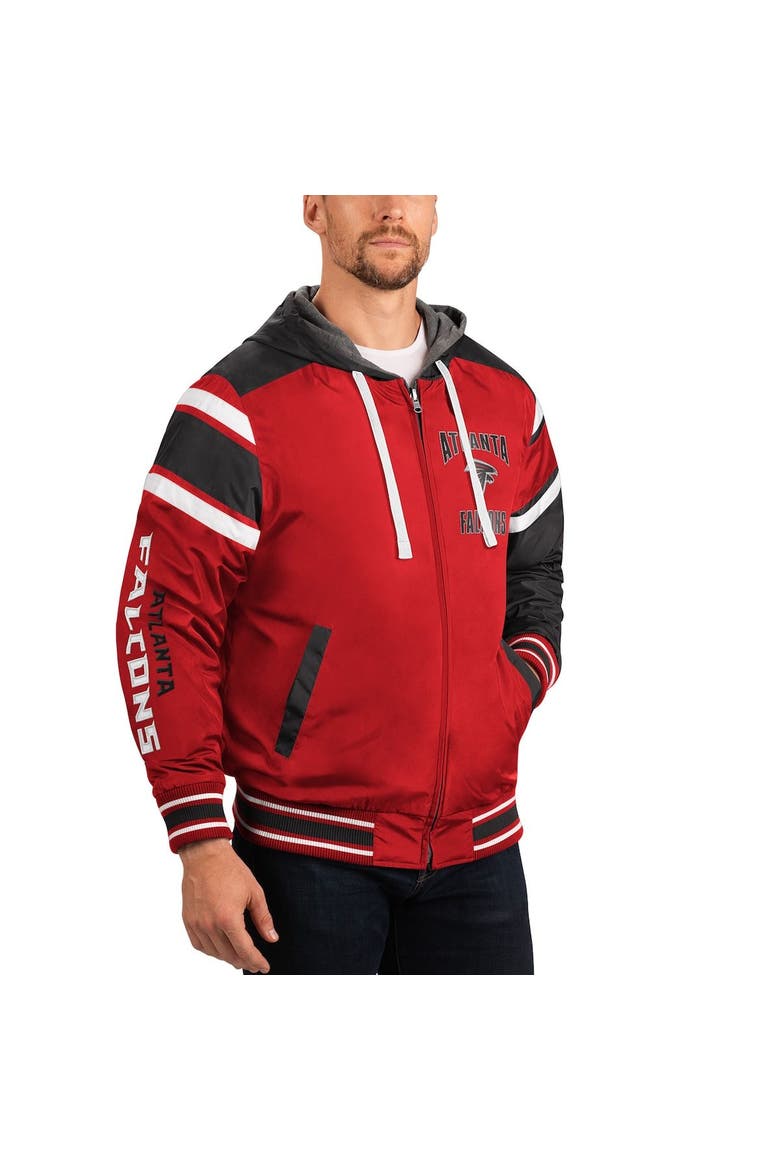 Men's G-III Sports by Carl Banks Gray/Red Atlanta Falcons Extreme Full Back Reversible Hoodie Full-Zip Jacket, Alternate, color, Red