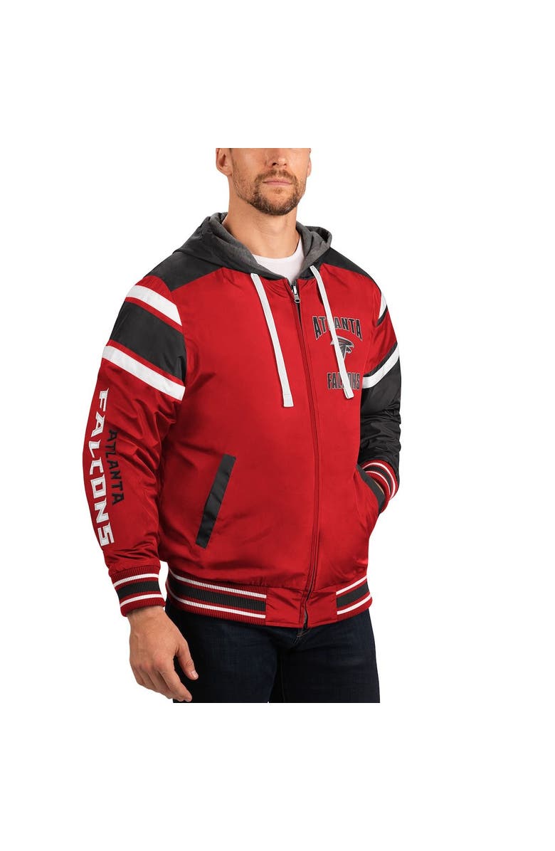 G-III SPORTS BY CARL BANKS Men's G-III Sports by Carl Banks Gray/Red Atlanta Falcons Extreme Full Back Reversible Hoodie Full-Zip Jacket, Alternate, color, Red