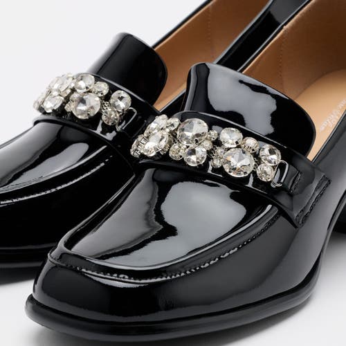 Marc Nolan Margot Patent Leather Penny Loafer Block Pumps In Black