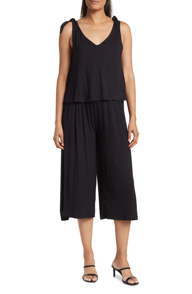 Bobeau Knot Strap Knit Jumpsuit, Main, color, 