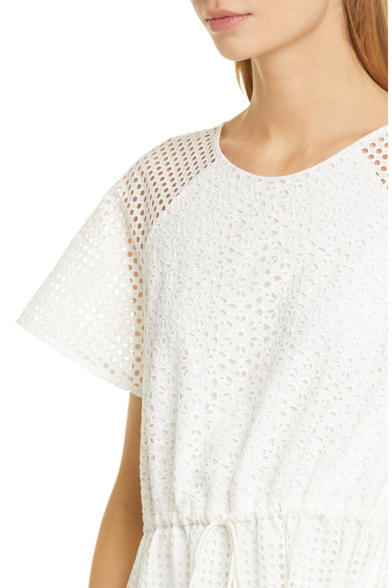 Marlowe Eyelet Midi Dress, Alternate, color, IVORY