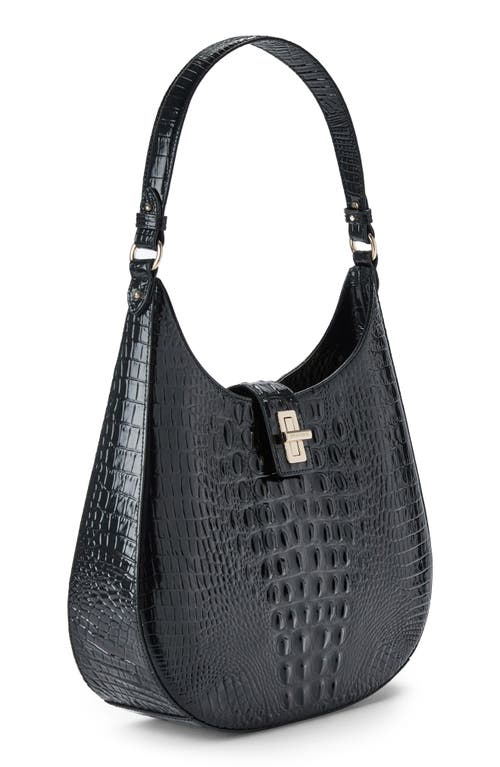 Brahmin Fallon Melbourne Medium Leather Shoulder Bag In Black