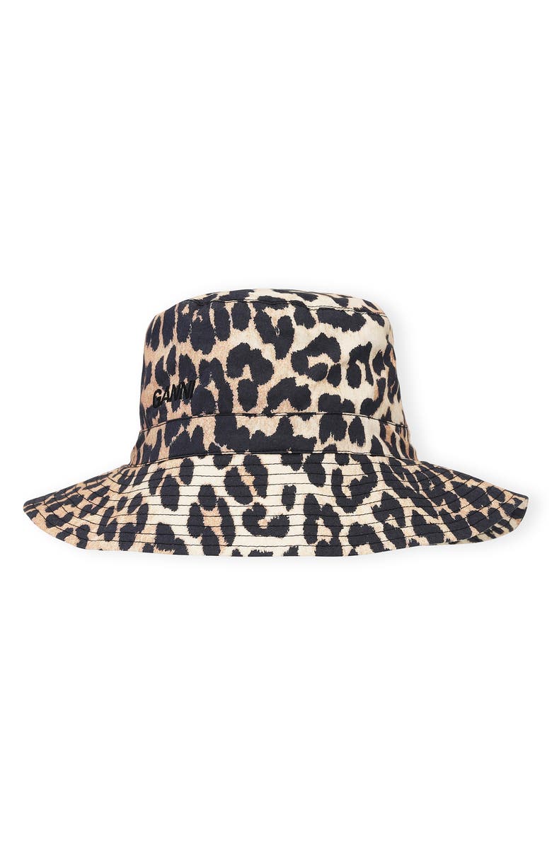Ganni Print Poplin Bucket Hat, Main, color, 